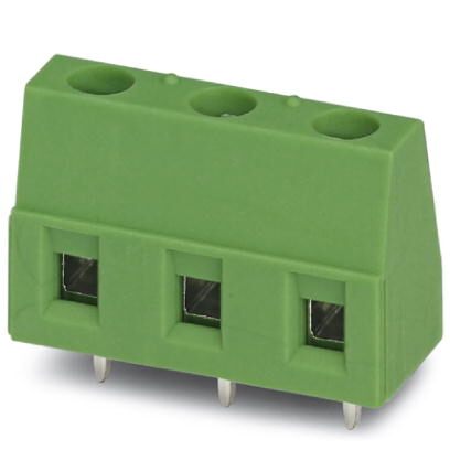 Phoenix Contact PCB Terminal Block; GMKDS 1.5/ 3-7.62; 3 Positions; 17.5A; 630V; #26 - 16; Screw w/ Tension Sleeve Connection; Green